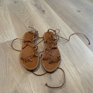 Madewell Brown Leather Lace-Up Gladiator Sandals